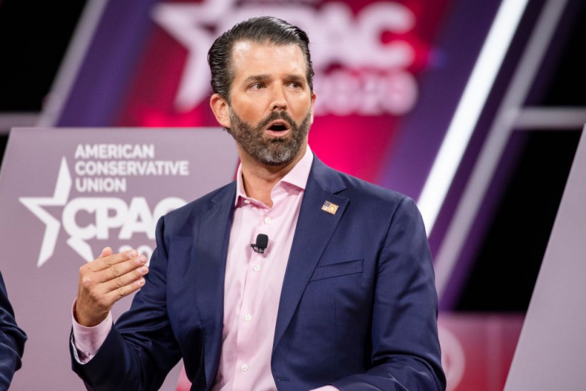 NATIONAL HARBOR, MD - FEBRUARY 28: Donald Trump Jr., son of President Donald Trump, speaks on stage during the Conservative Political Action Conference 2020 (CPAC) hosted by the American Conservative Union on February 28, 2020 in National Harbor, MD. (Photo by Samuel Corum/Getty Images)
