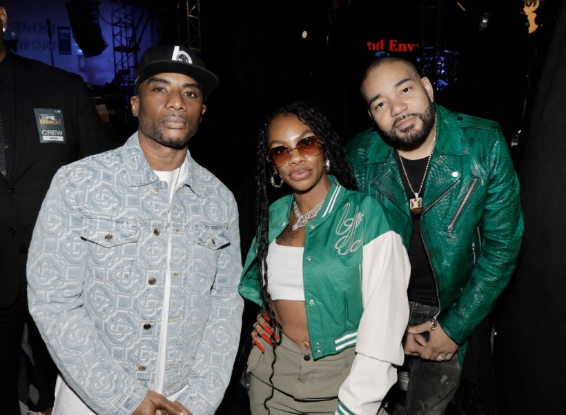 INGLEWOOD, CALIFORNIA: (FOR EDITORIAL USE ONLY) In this image released on August 2, (L-R) Charlamagne Tha God, Jess Hilarious and DJ Envy pose backstage during a taping of iHeartRadio’s Living Black 2023 Block Party in Inglewood, California. (Photo by Kevin Winter/Getty Images for iHeartRadio )