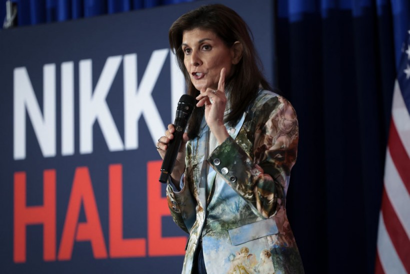 SUMMERVILLE, SOUTH CAROLINA - FEBRUARY 13: Republican presidential candidate, former U.N. Ambassador Nikki Haley speaks at a campaign event at the Summerville Country Club on February 13, 2024 in Summerville, South Carolina. South Carolina holds its Republican primary on February 24. (Photo by Win McNamee/Getty Images)