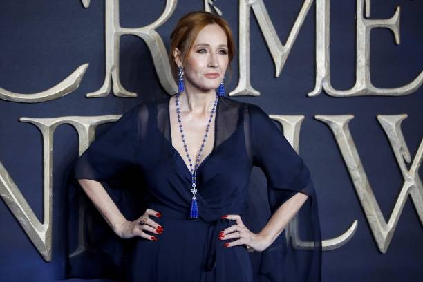 British author and screenwriter J.K. Rowling poses upon arrival to attend the UK premiere of the film 'Fantastic Beasts: The Crimes of Grindelwald' in London on November 13, 2018. (Photo by Tolga AKMEN / AFP)