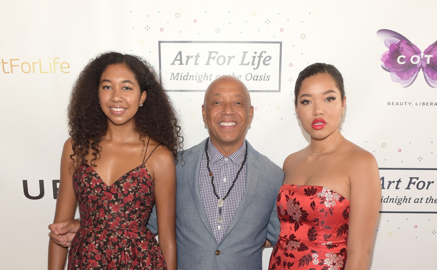 Russell Simmons and daughters Ming Lee Simmons and Aoki Lee Simmons