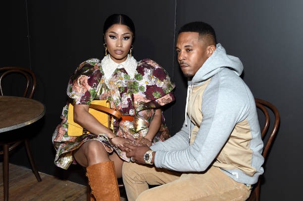 NEW YORK, NEW YORK - FEBRUARY 12: Nicki Minaj and Kenneth Petty attend the Marc Jacobs Fall 2020 runway show during New York Fashion Week on February 12, 2020 in New York City. 
