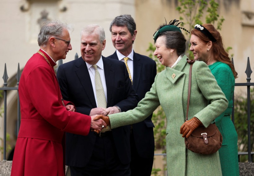 Prince Andrew, Duke of York, Sarah Ferguson, Princess Anne and Vice Admiral Timothy Laurence