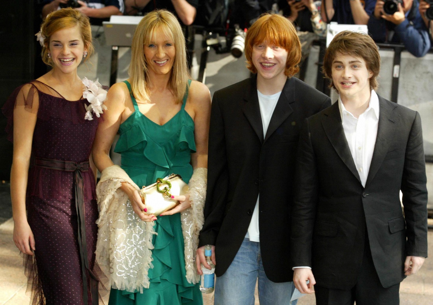 Emma Watson, JK Rowling, Rupert Grint and Daniel Radcliffe 