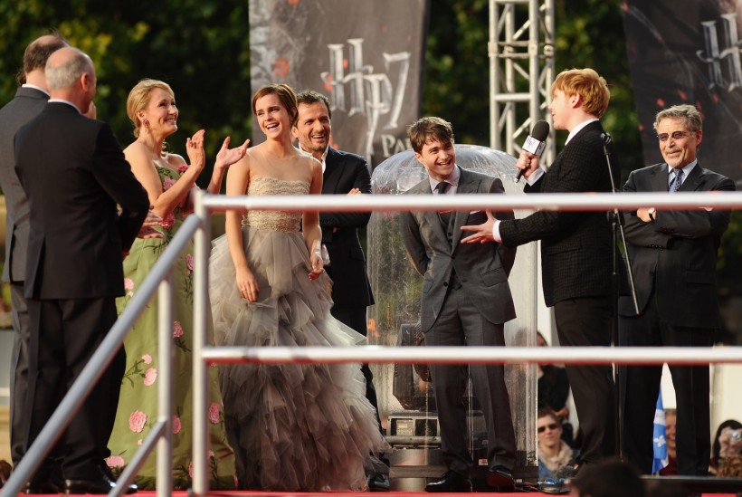 JK Rowling, Emma Watson, Jason Isaacs, Daniel Radcliffe and Rupert Grint 