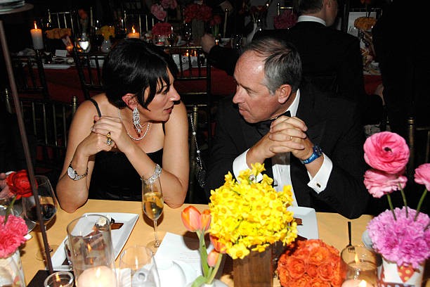 NEW YORK CITY, NY - APRIL 16: Ghislaine Maxwell and Stephen Schwarzman attend NEW YORKERS FOR CHILDREN Spring Gala: 