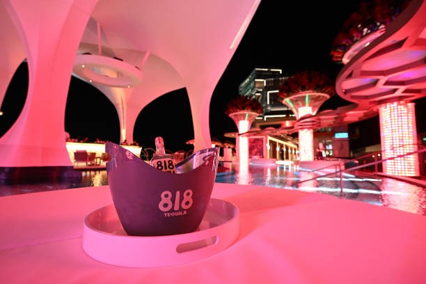 DUBAI, UNITED ARAB EMIRATES - JANUARY 20: A general view during the launch of 818 Tequila in the UAE hosted by Kendall Jenner with an after party at Cloud22 during the Grand Reveal Weekend for Atlantis The Royal, Dubai's new ultra-luxury hotel on January 20, 2023 in Dubai, United Arab Emirates. 