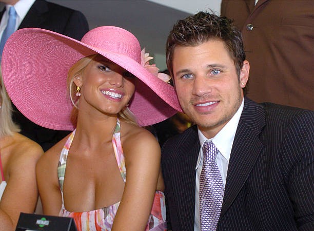 LOUISVILLE, KY - MAY 1: Jessica Simpson and Nick Lachey attend the 130th Running of the Kentucky Derby May 1, 2004 in Louisville, Kentucky.