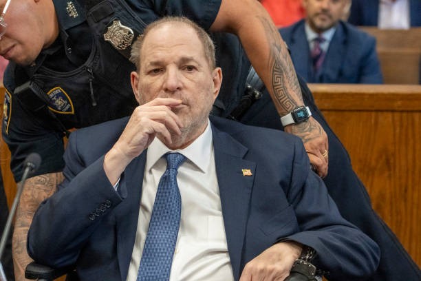 NEW YORK, NEW YORK - MAY 1: Former film producer Harvey Weinstein appears at a hearing in Manhattan Criminal Court on May 1, 2024 in New York City. This is his first public appearance since the New York State Court of Appeals overturned his 2020 rape conviction on April 25.