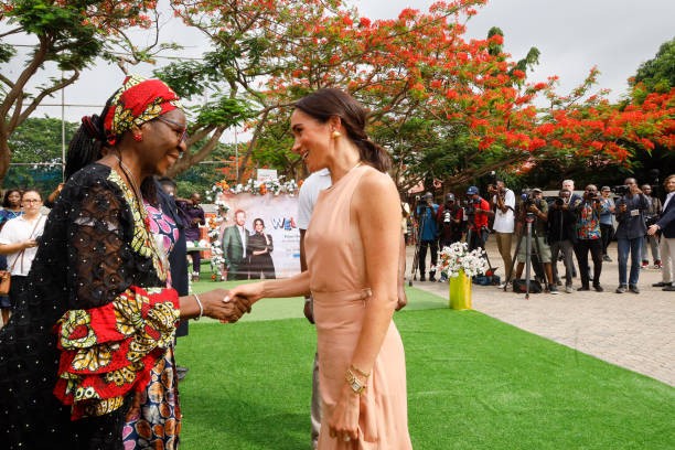 ABUJA, NIGERIA - MAY 10: (EDITORIAL USE ONLY) Prince Harry, Duke of Sussex and Meghan, Duchess of Sussex visit Lightway Academy on May 10, 2024 in Abuja, Nigeria. 