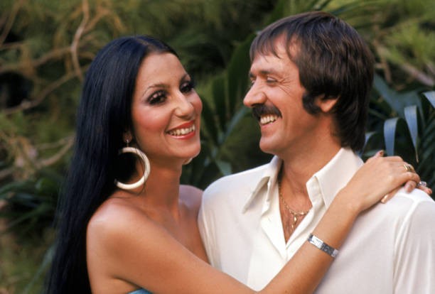 1970: Cher and Sonny Bono pose for a promotional photo for 