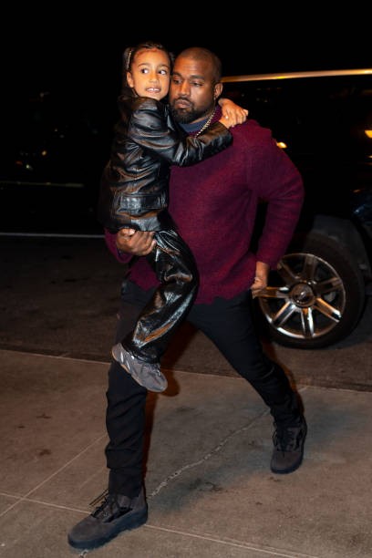 NEW YORK, NEW YORK - DECEMBER 21: Kanye West and North West are seen in Midtown on December 21, 2019 in New York City. 