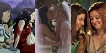 lesbian tv couples collage