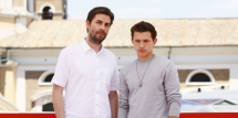 Director Jon Watts and Actor Tom Holland attend a photocall for Spiderman Homecoming at Zuma on June 20, 2017 in Rome, Italy. 