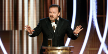 Ricky Gervais hosting the 2020 Golden Globes
