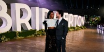 Simone Ashley and Jonathan Bailey attend the World Premiere of 