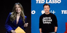 Olivia Wilde (Photo by VALERIE MACON / AFP) (Photo by VALERIE MACON/AFP via Getty Images) and Jason Sudeikis (Photo by Amy Sussman/Getty Images)